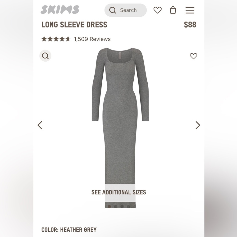 Skims long sleeve dress